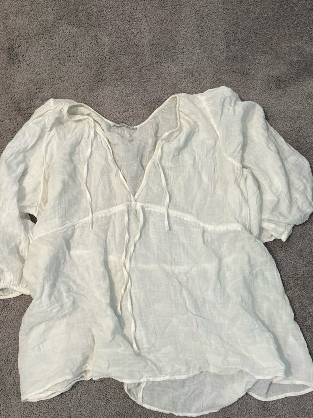 Abercrombie & Fitch White Tie-Front Swim Coverup